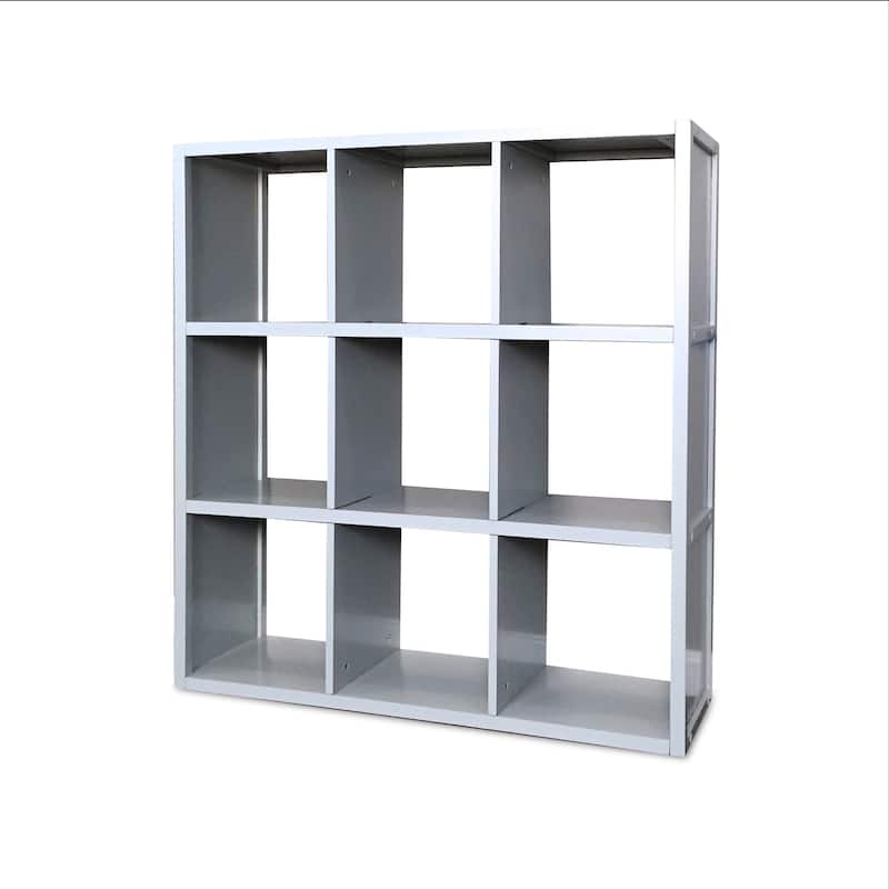 John Louis Home Solid Wood 9 Cube Storage Organizer Grey