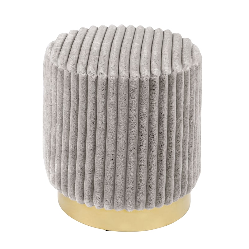 Furniture of America Jorvien Modern 17-inch Upholstered Ottoman with Plinth Base