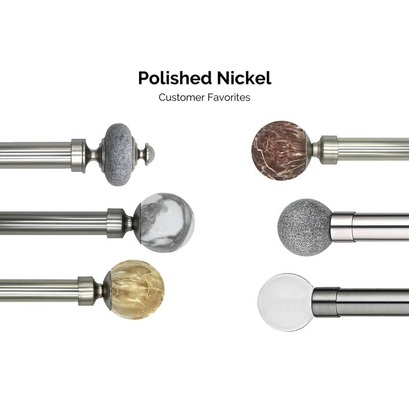 Linen Avenue Brown Marble Single and Double Window Curtain Rod Set