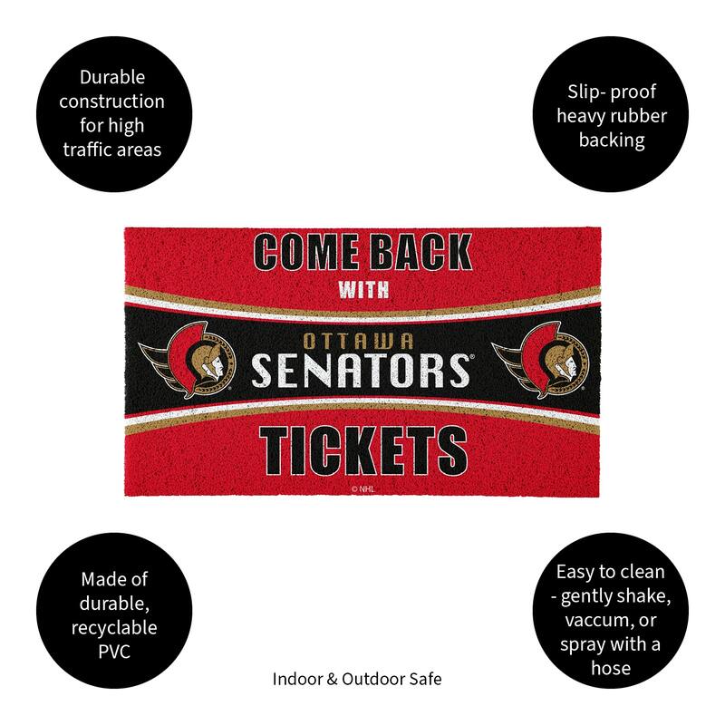 New York Rangers 28 in. x 16 in. PVC "Come Back With Tickets" Trapper Door Mat