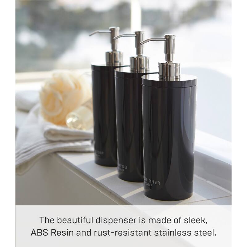 Yamazaki Home Round Shower Dispenser - Three Styles, ABS Plastic, Conditioner, 16.9 fluid oz., 500 ml