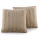 Cheer Collection Solid Color Faux Fur Throw Pillows (Set of 2) - Sand - 20 x 20