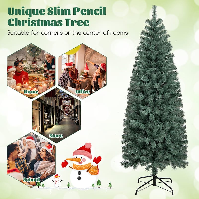 Gymax 6.5/7.5 FT Artificial Xmas Tree w/ 556/724 Branch Tips 200/250 - See Details