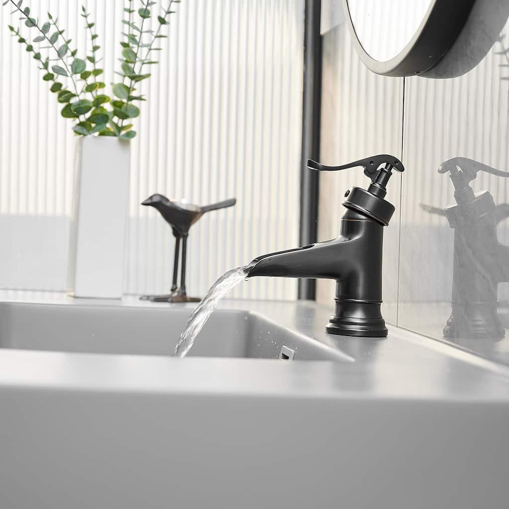 7" Single Handle Pump Style Faucet in Oil Rubbed Bronze by SimplyCopper - 7" x 4.5" x 2.25"