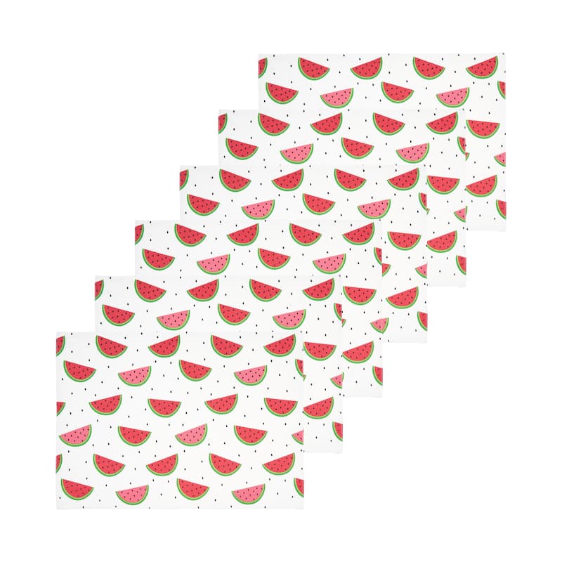 Watermelon Whimsy Placemats Set of 6, 14" x 20"