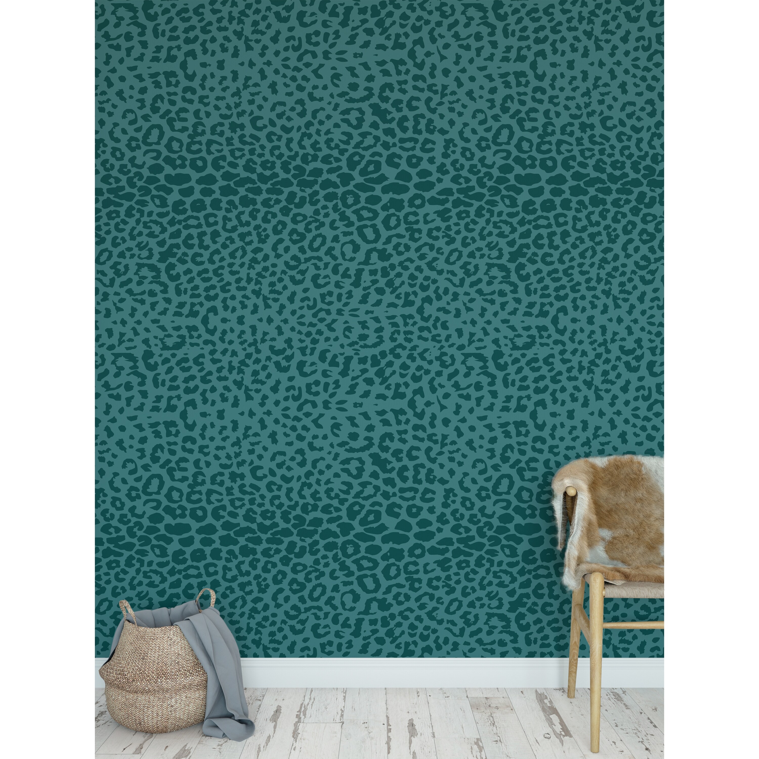 Shop Boho Animal Print Green Peel And Stick Wallpaper By Kavka Designs 2 X 16 On Sale Overstock 31638041