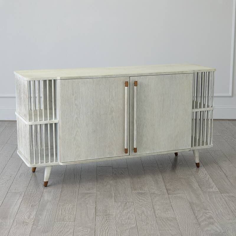 Arbor Media Cabinet-Whitewashed Finish