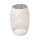 preview thumbnail 12 of 12, Roswell Outdoor Lace Cut Side Table by Christopher Knight Home White + Multi-Color