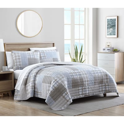 Nautica Clement Cotton Reversible Beige Quilt Set