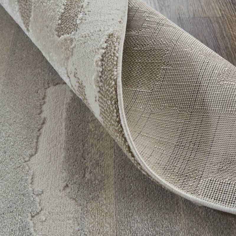 Valu Power Loomed Distressed Abstract Stain Resistant Area Rug By HomeRoots - 8' Runner
