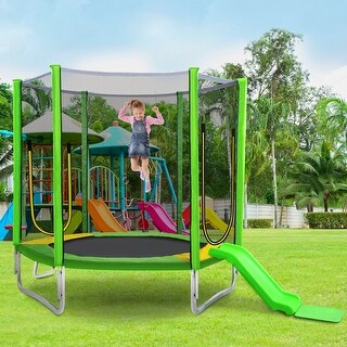 Foot Trampoline with Enclosure, Slide and Ladder Bed Bath