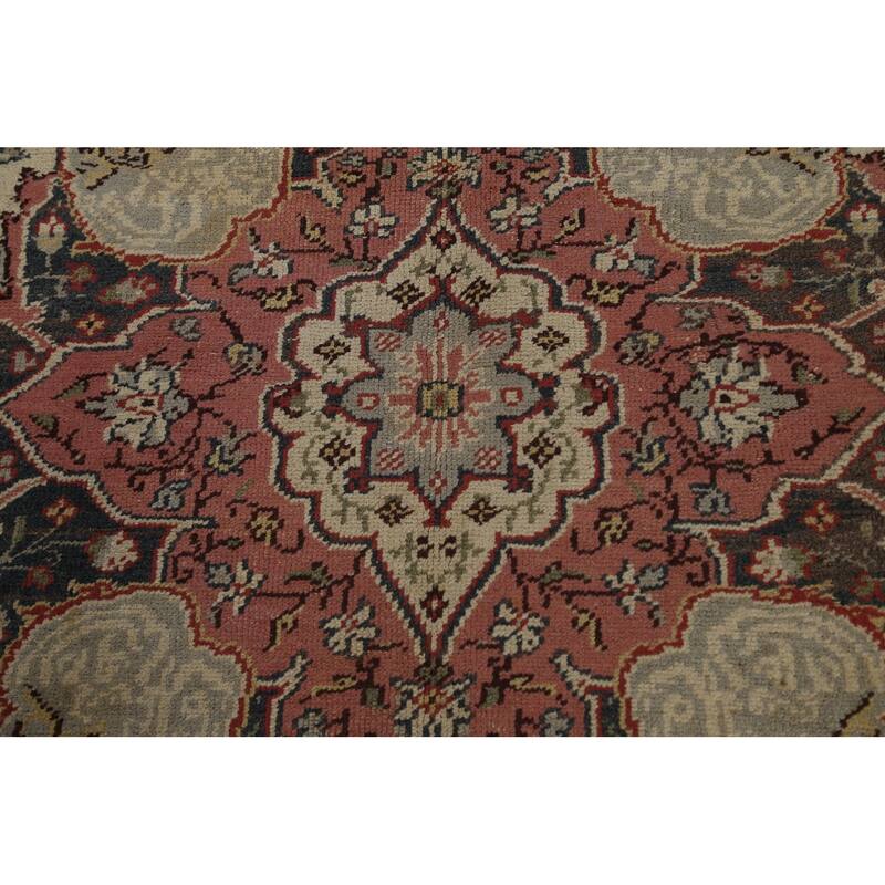 Antique Vegetable Dye Authentic Oushak Turkish Wool Area Rug Handmade - 8'11" x 11'7"