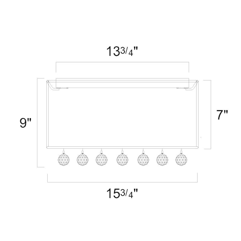 4-Light White Thread and Chrome Flush Mount with Hanging Crystals