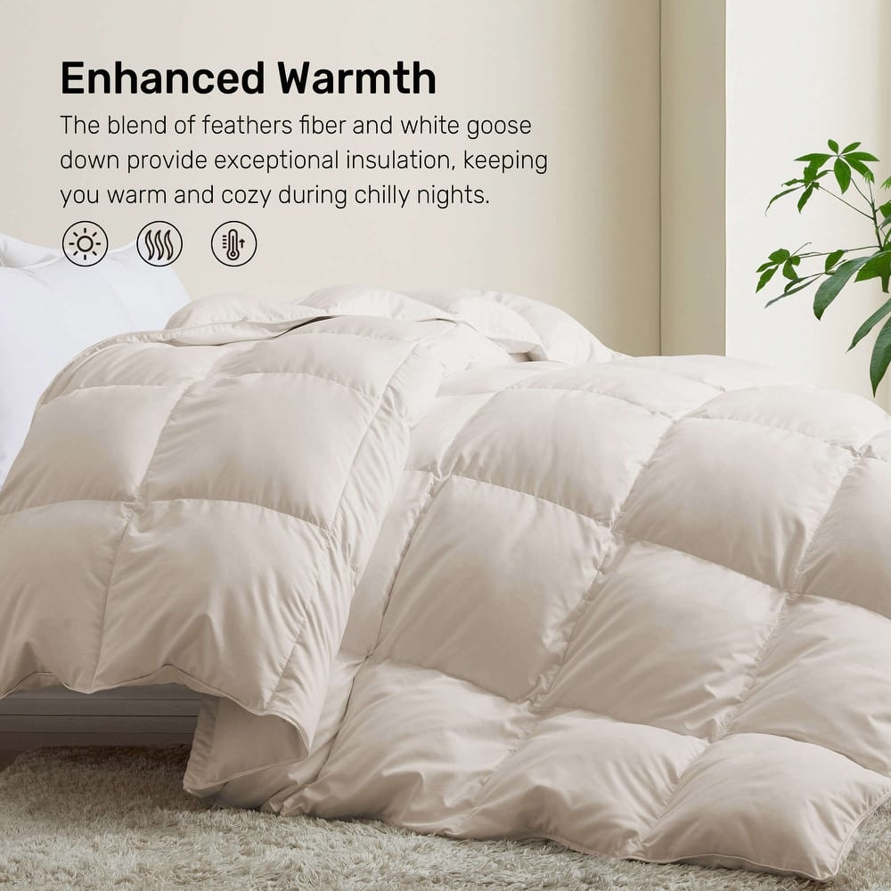 Lightweight to Heavyweight Premium White Goose Down Comforter Duvet Insert