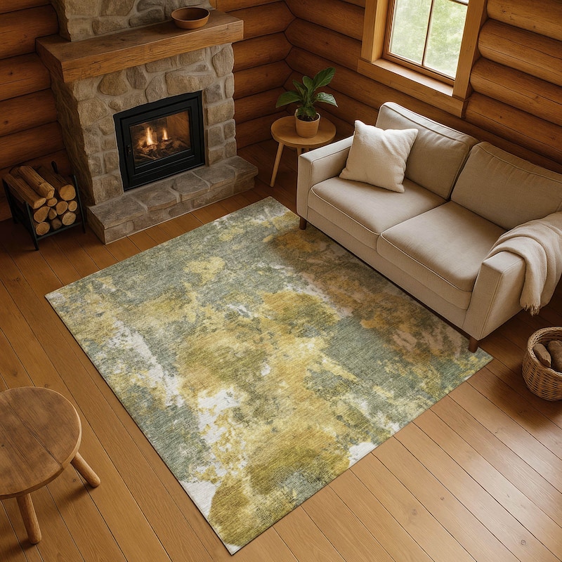 Premium Washable Super Soft Abstract Mayfield Rug - Taupe - 5' x 7'6"