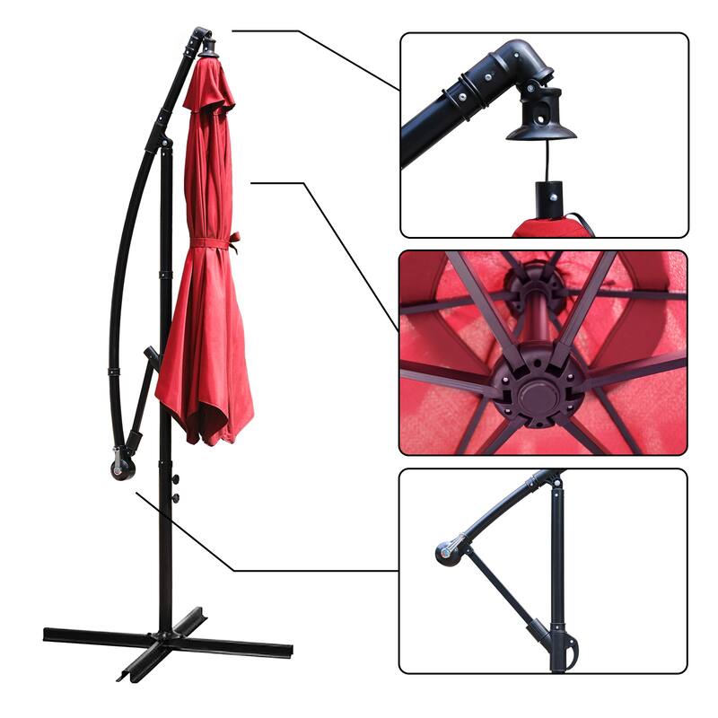 Maypex 10 Feet Cantilever Patio Umbrella, Offset Outdoor Umbrella