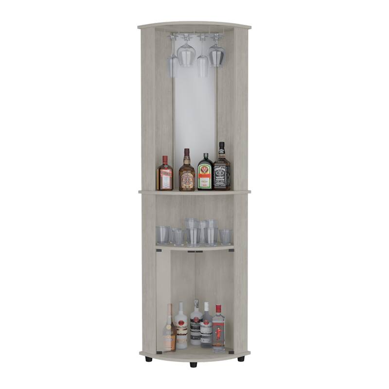 Corner Bar Cabinet Rialto, Living Room, Smokey Oak,High quality and durable