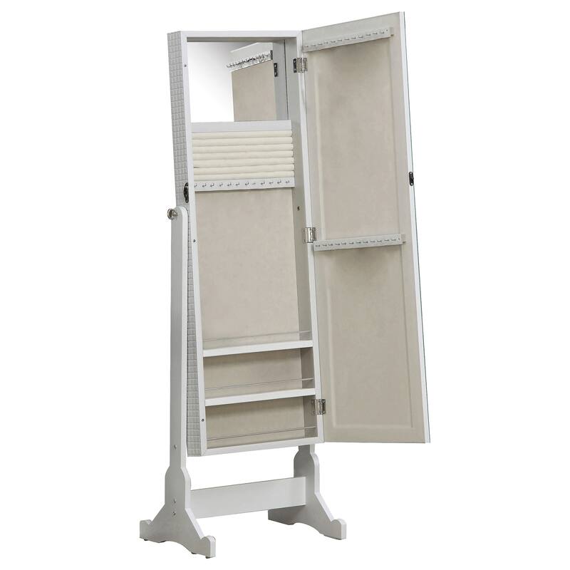 Zayas Cheval Mirror With Jewelry Storage White - 20" x 15" x 57.5"