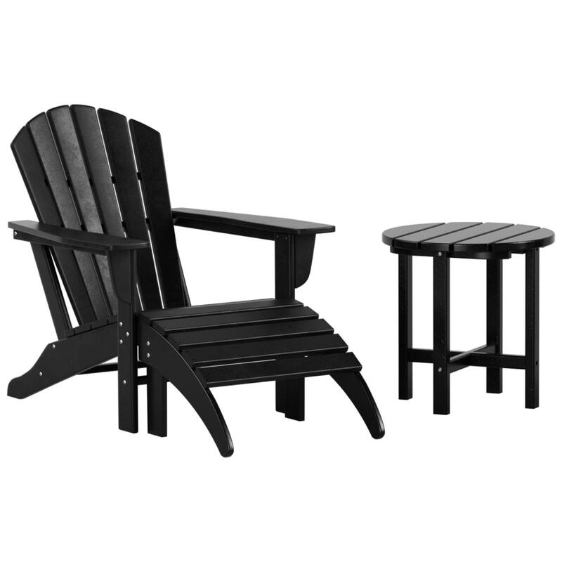 Altura Outdoor Eco-Friendly All Weather Adirondack Chair with Ottoman and Side Table (3-Piece Set)