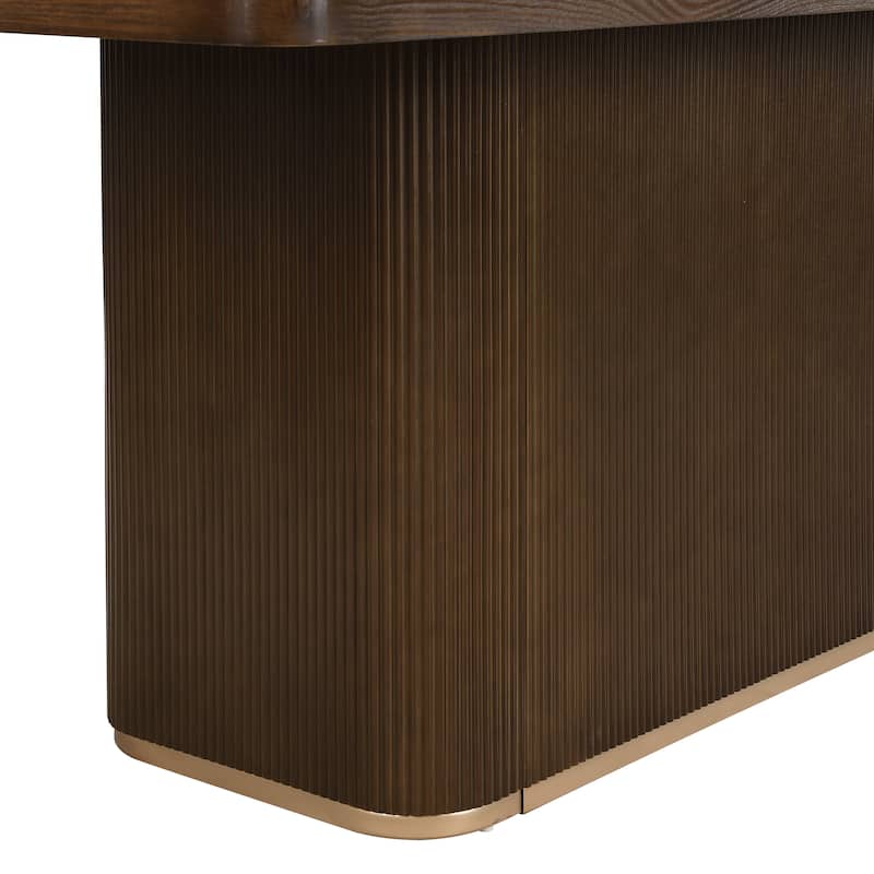 Christopher Knight Home - Brielle 84" Solid Wood Dining Table with Rectangular Pillar Design Base