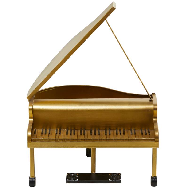 Gold Metal Piano Instrument Sculpture
