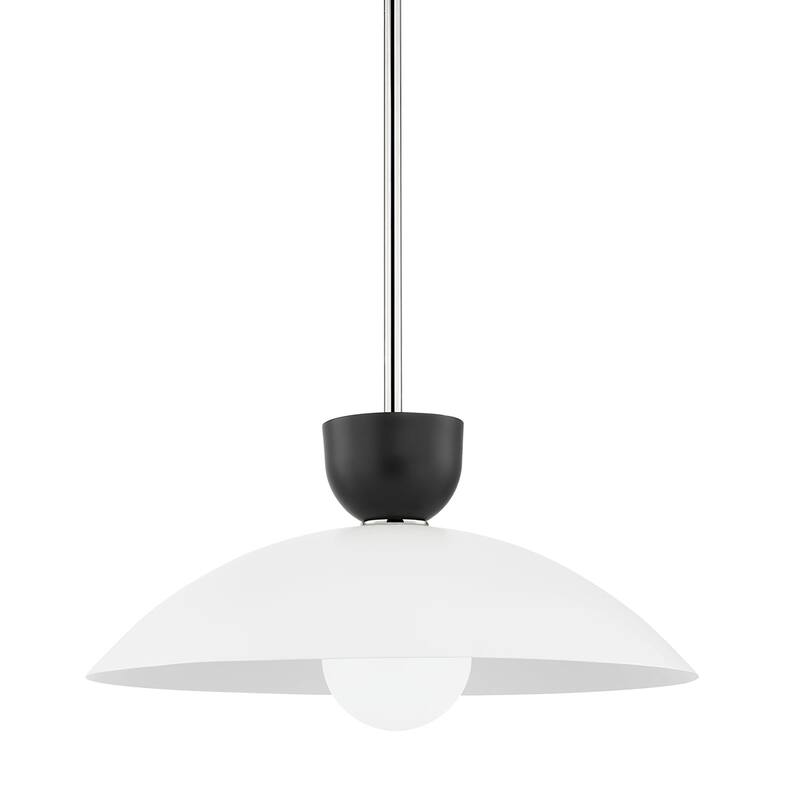 Whitley 1 Light Large Pendant - Aged Brass - Polished Nickel