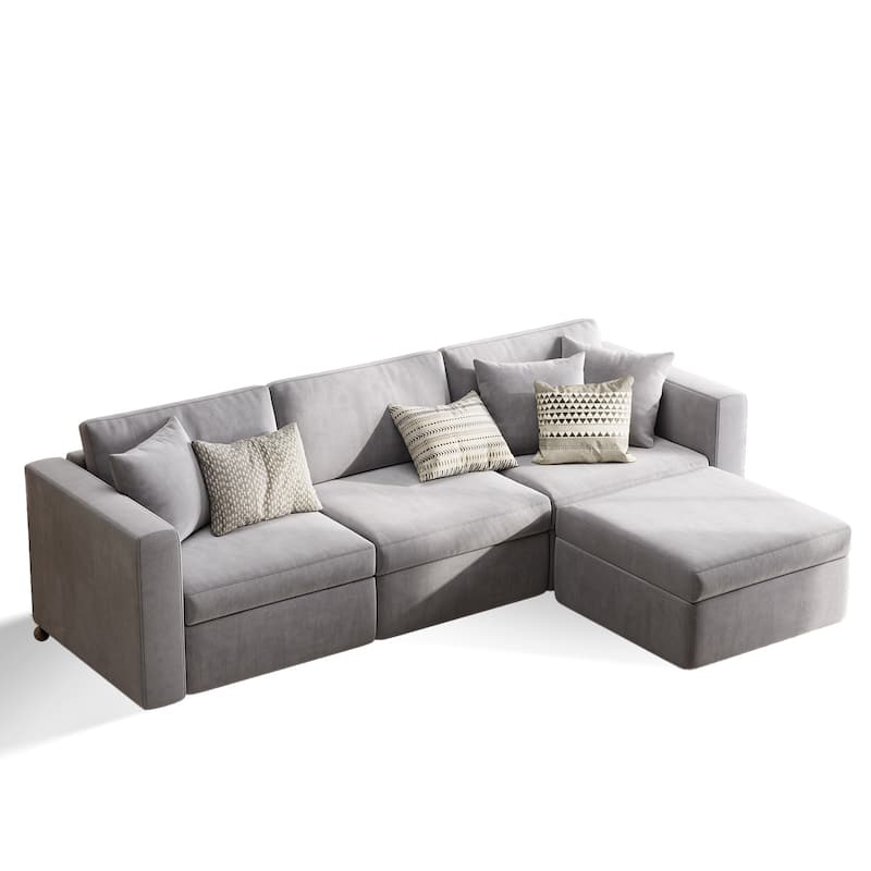 Pocassy Cloud Sofa Modular Sectional Couch with Seat Storage