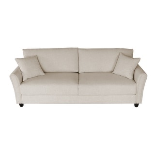 Modern Removable Cushion Sofa Linen Fabric Loveseat Couch Square Arms ...