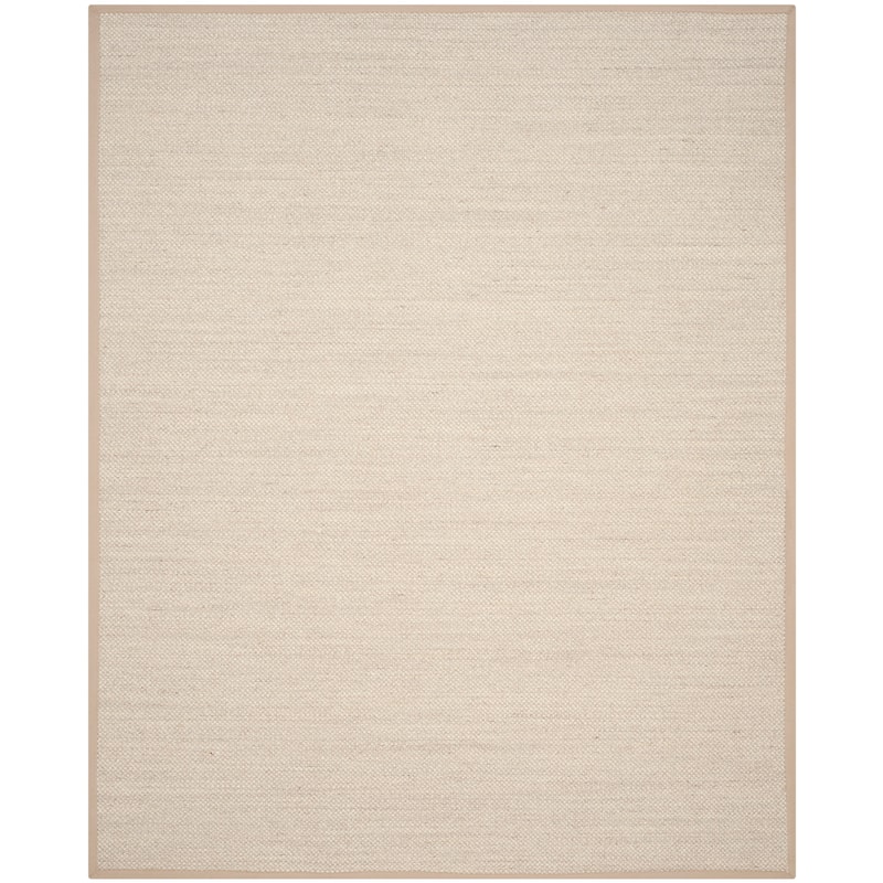 SAFAVIEH Natural Fiber Pacific Casual Border Sisal Rug - 11' x 15' - Marble/Linen