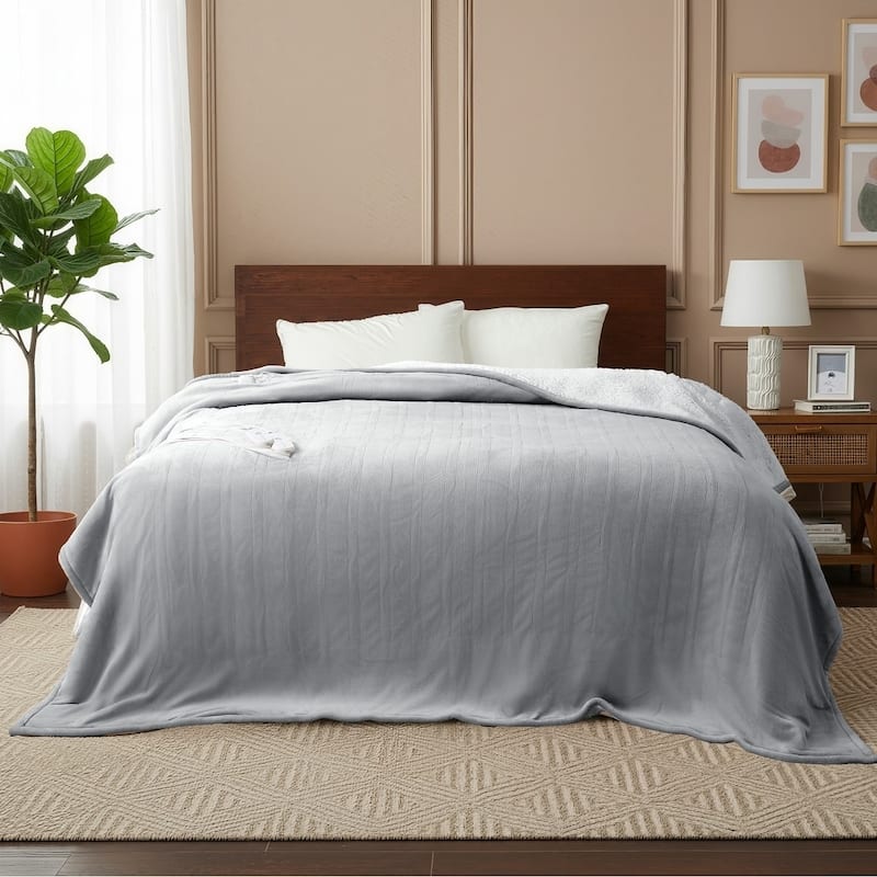 Flannel Electric Heated Blanket With Controller