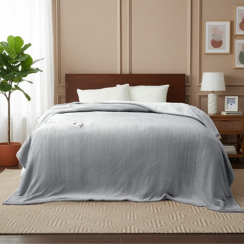 Flannel Electric Heated Blanket With Controller