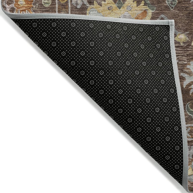 Machine Washable Indoor/ Outdoor Boho Traditional Chantille Rug