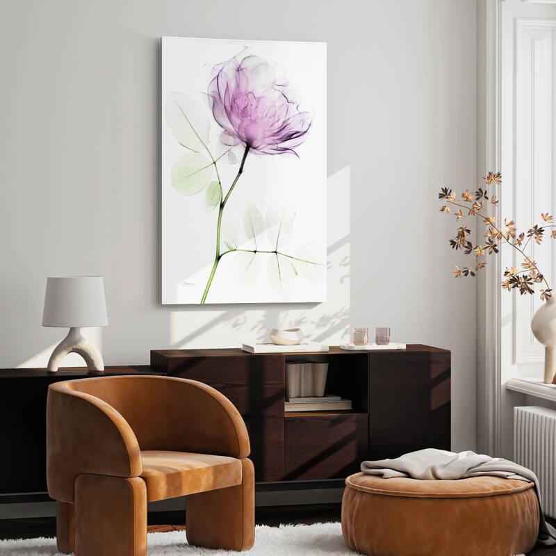 "Rose Dynasty 1" Frameless Free Floating Tempered Glass Panel Graphic Wall Art