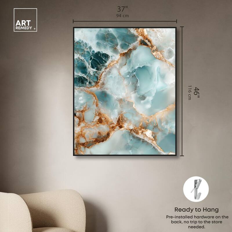 Teal Marble Majesty Canvas by Art Remedy