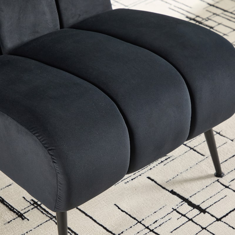 24.4"W Accent Chair,Upholstered Armless Chair with Metal Legs