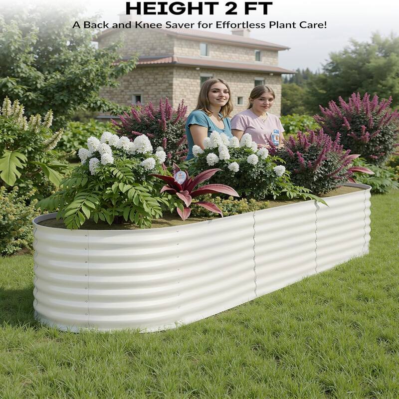 3-ft W x 6-ft L x 2-ft H Beige Metal Raised Garden Bed(2-Pack)