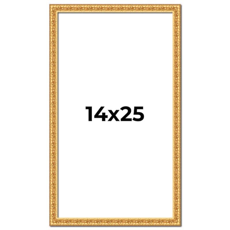 14x25 Frame Gold Real Wood Picture Frame Width 1 inches | Interior