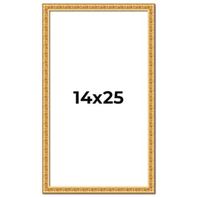 14x25 Frame Gold Real Wood Picture Frame Width 1 inches | Interior