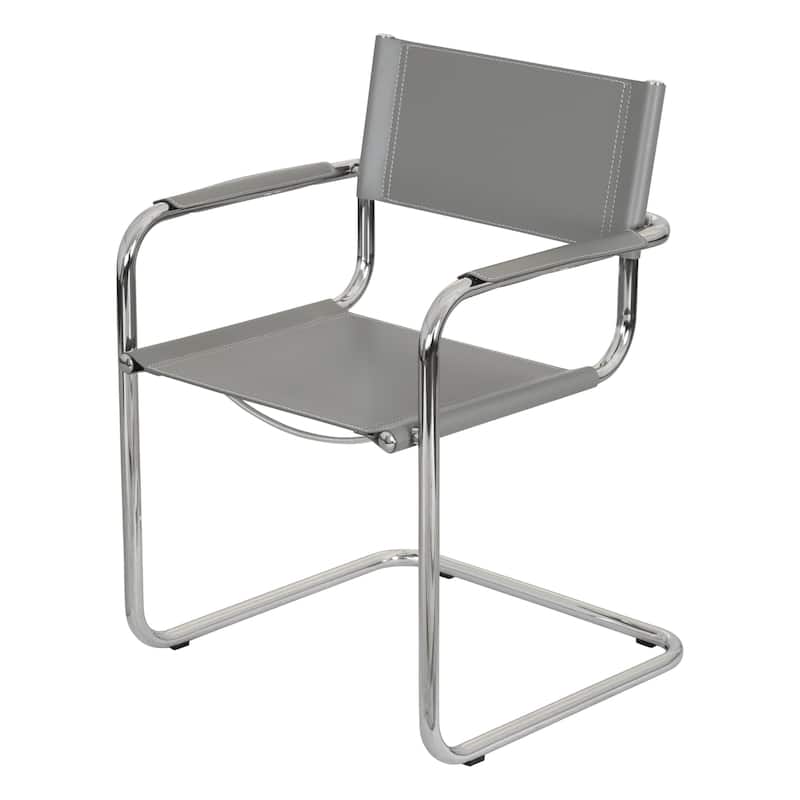 Breuer Chair Company Mart Stam Cantilever Armchair Arm Chair w/ Chrome Frame (Various Bonded Leather Colors)
