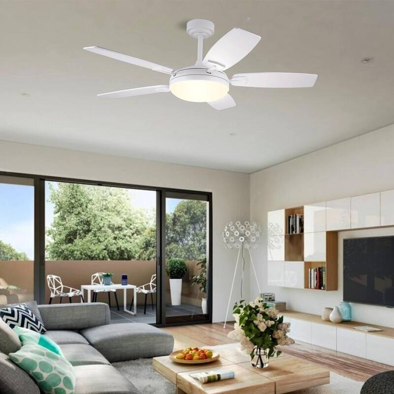 52/66/72 Inch Downrod Ceiling Fan with Light,Plywood Blades,Reversible DC Motor