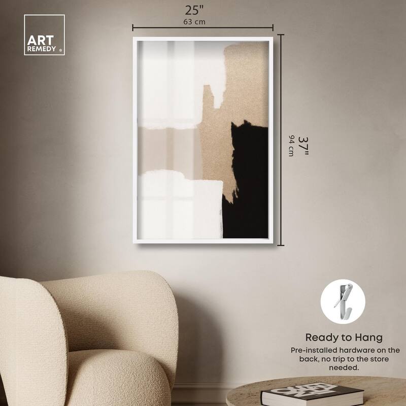 Beige and Black III Shadowbox by Art Remedy