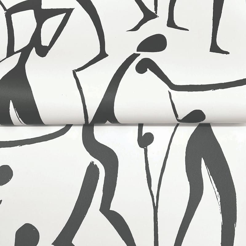 York Wallcoverings Joyful Dancers Carbon Black Wallpaper