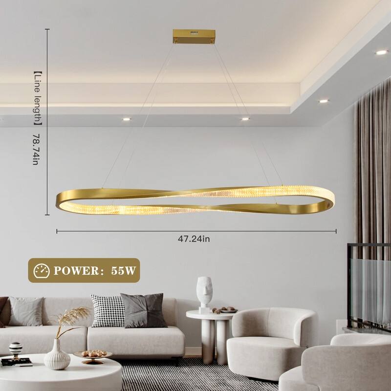 Modern Led Chandelier Dimmable Pendant Light Kitchen Island Lighting
