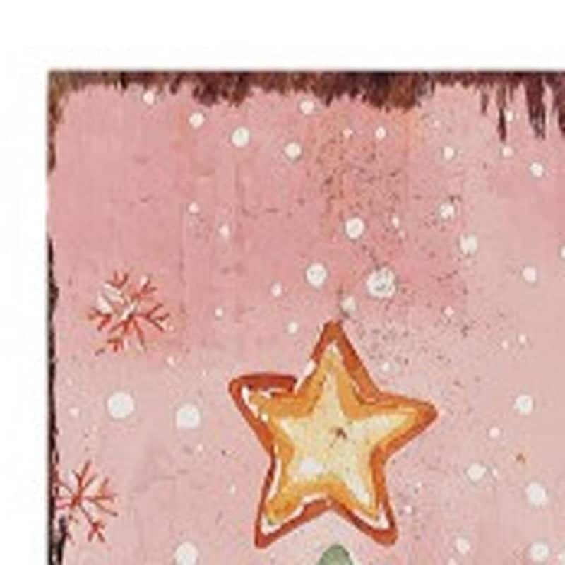 HomeRoots 42" Pink Red And White Solid Wood Christmas Gingerbread Garden Stake