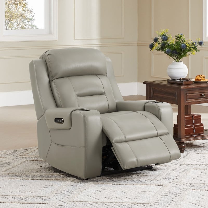 Spruce & Spring Anya Power Genuine Leather Recliner Chair Lay Flat Recliner