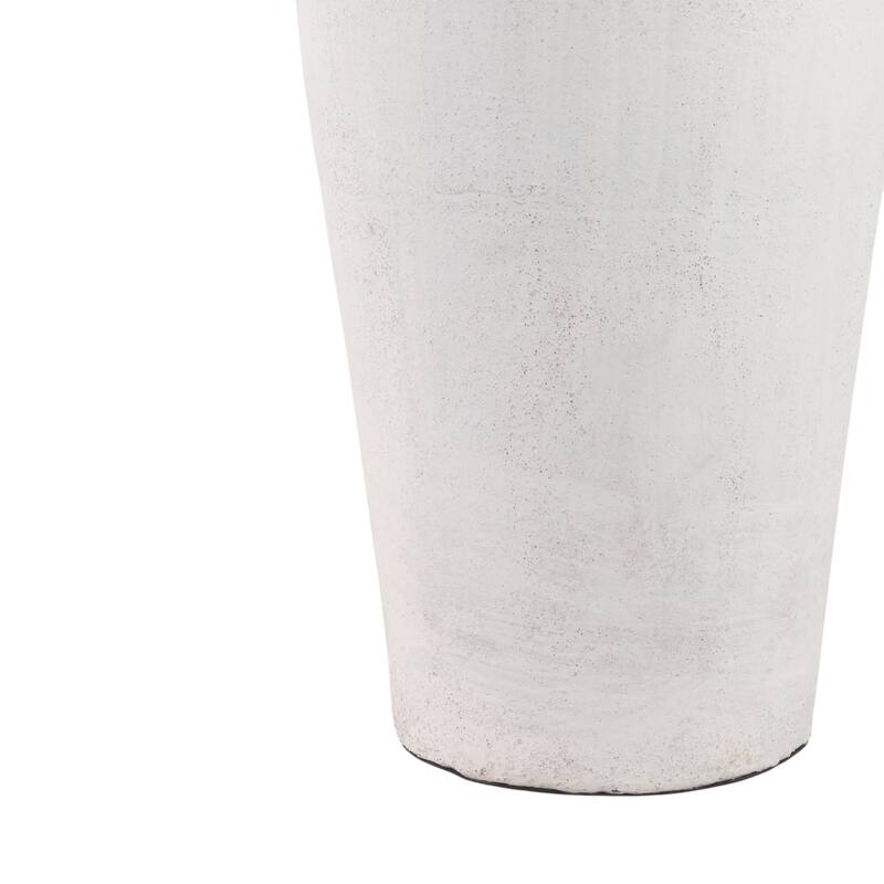 Ceramic Rustic Dual Handles Floor Vase - Ivory, 39"