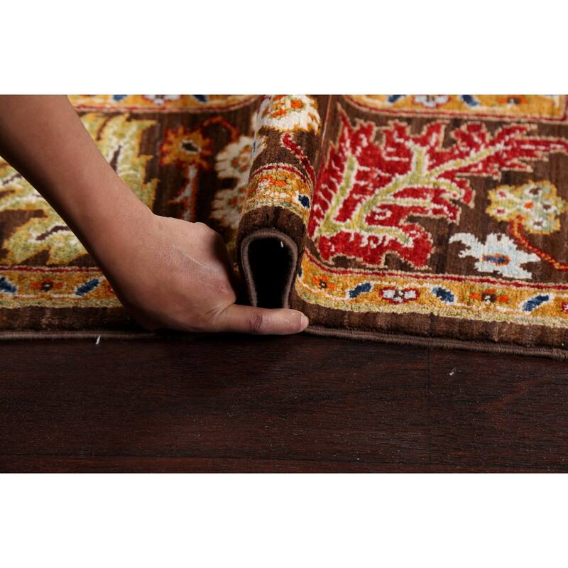 Vegetable Dye Floral Ziegler Wool Area Rug Handmade Oriental Carpet - 6'5" x 9'7"