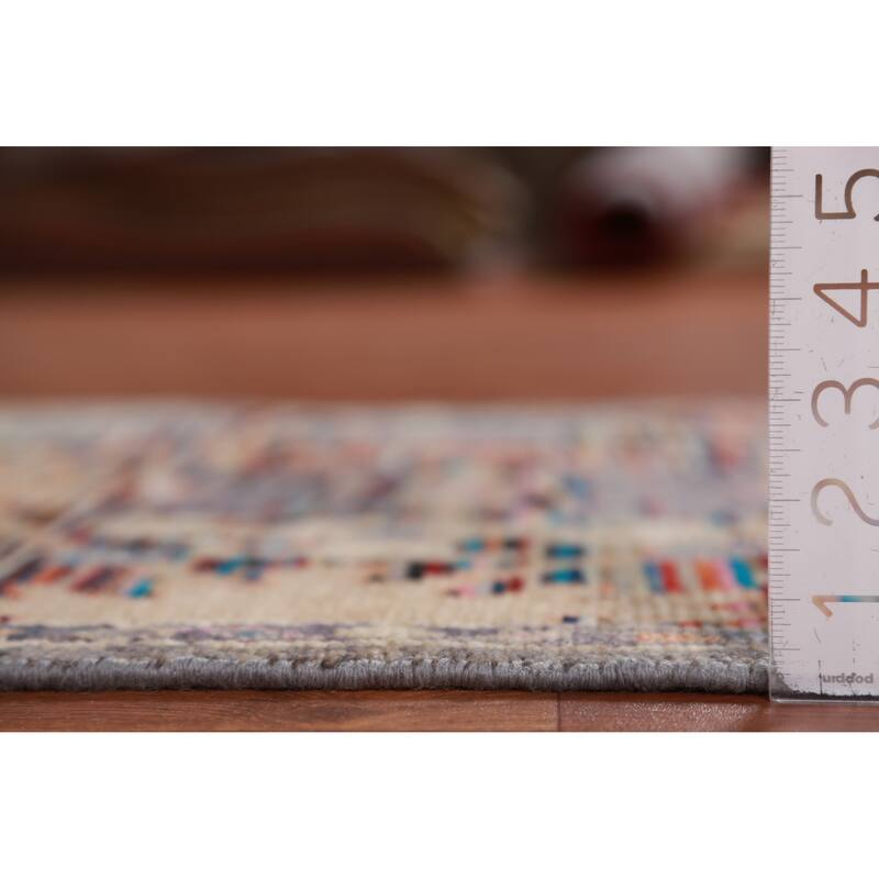 Hand Knotted Oriental 100% Wool Carpet Transitional Floral Multi-Colored Oushak Runner Rug - 19' 4'' X 2' 5''