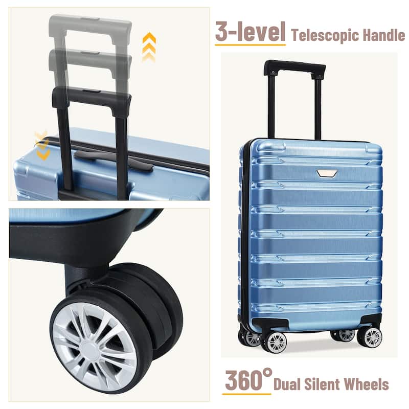 Luggage Sets 3 Piece For Men Women, Carry On Travel ABS Luggage, Hardshell Lightweight Durable Suitcase w/Spinner Wheels