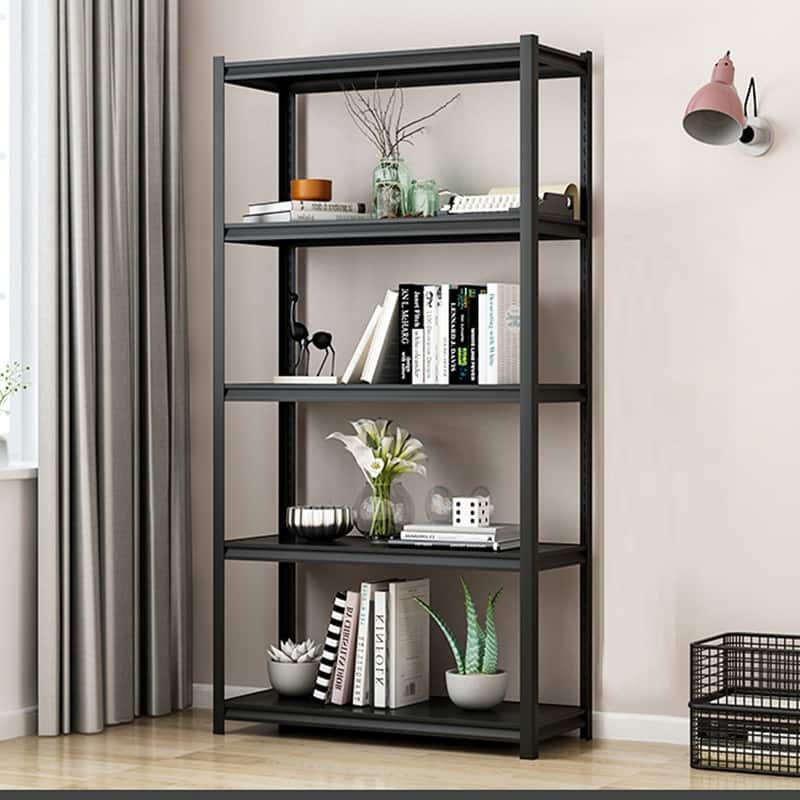5 Tier Heavy Duty Metal Garage Shelving Storage with Adjustable Shelves，31.5"W*15.7"D*63"H - Black